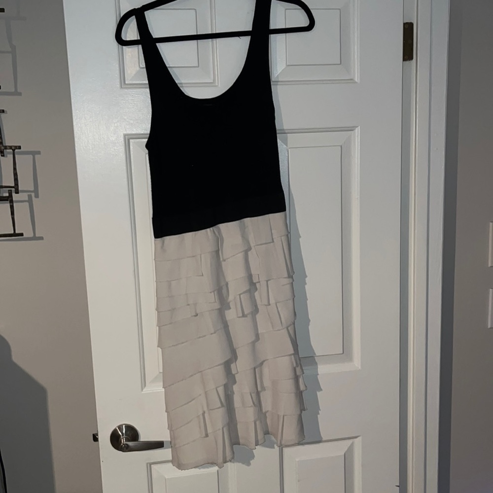 Limited dress. Black.top/white ruffle bottom